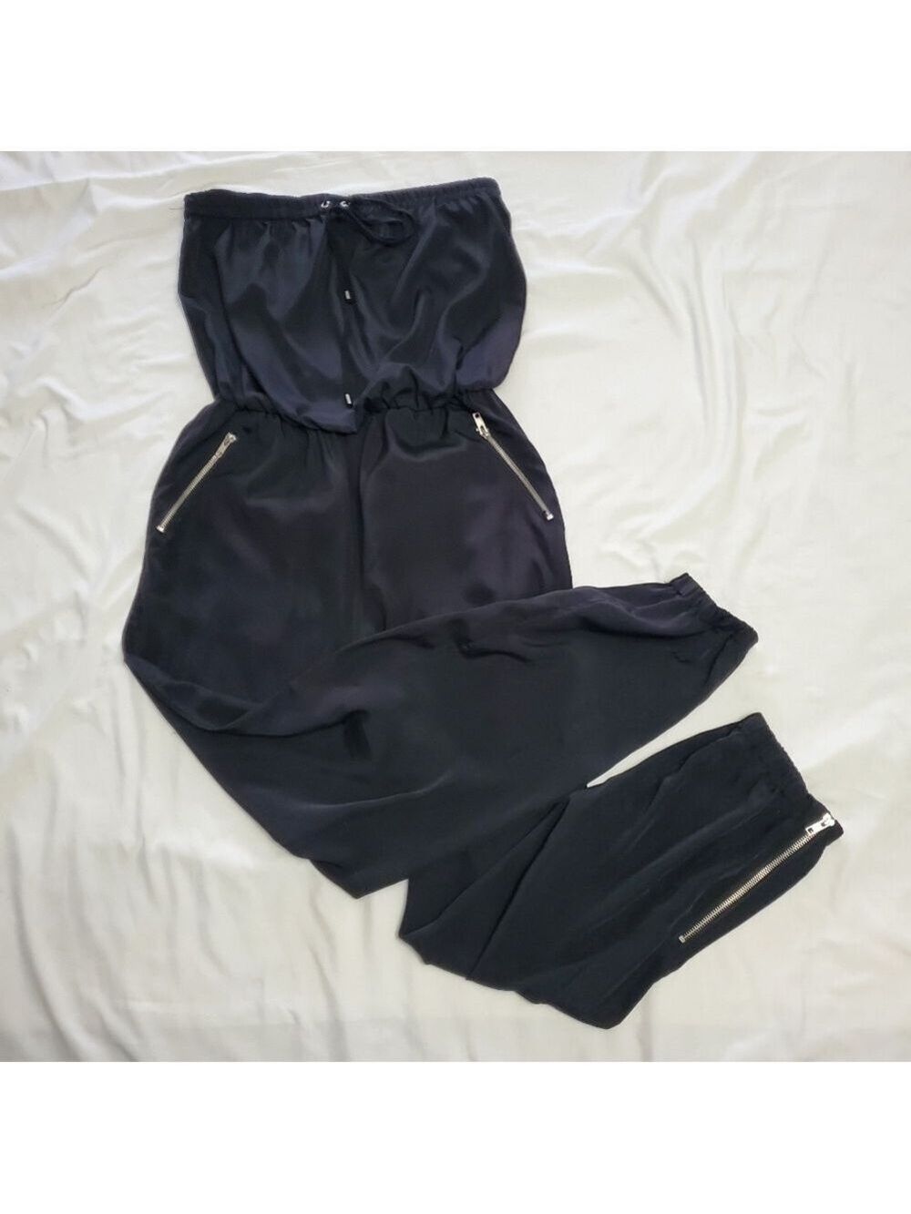 W118 Walter Baker Black Strapless Jumpsuit Medium